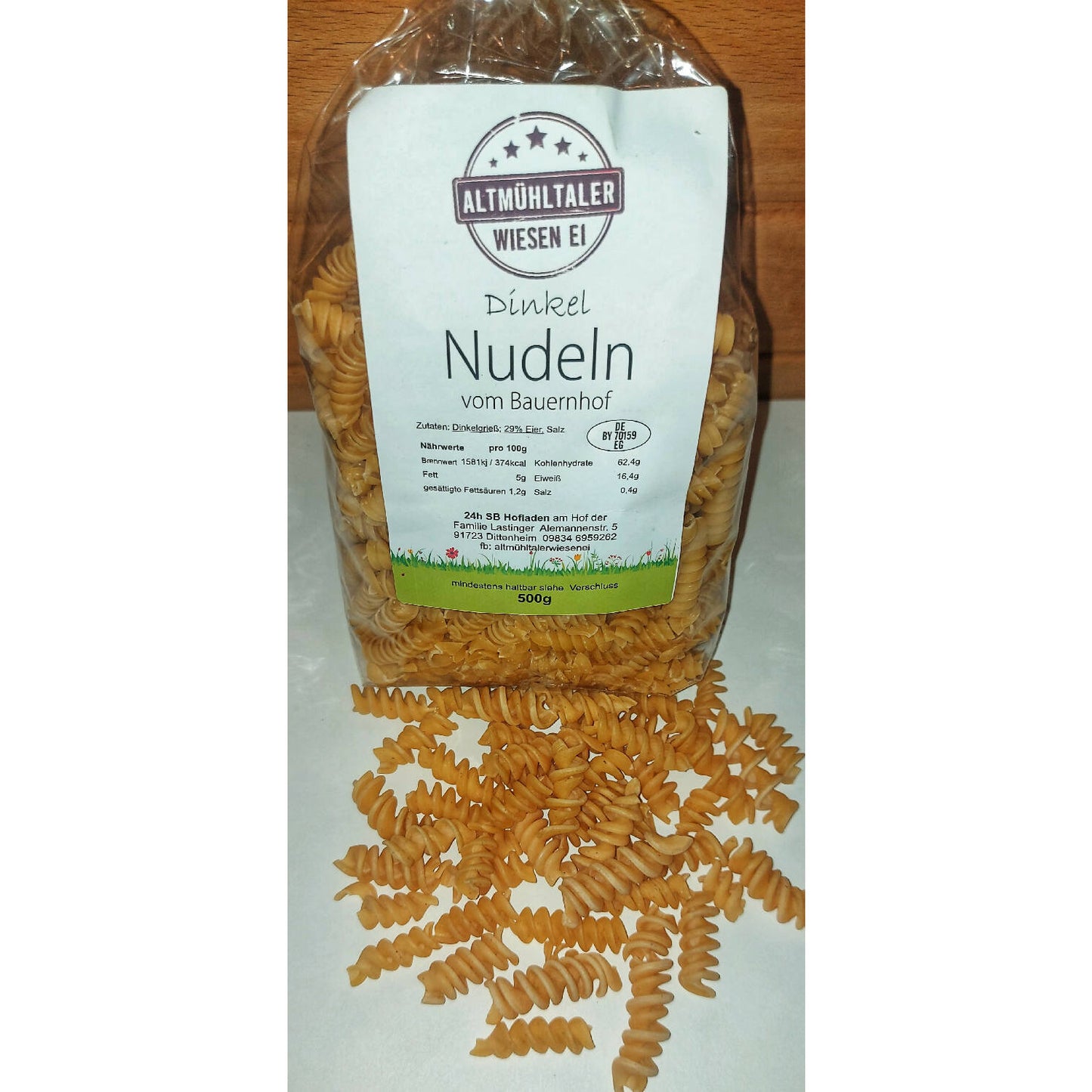 Dinkelnudeln Typ Fusilli/Spirelli 500g